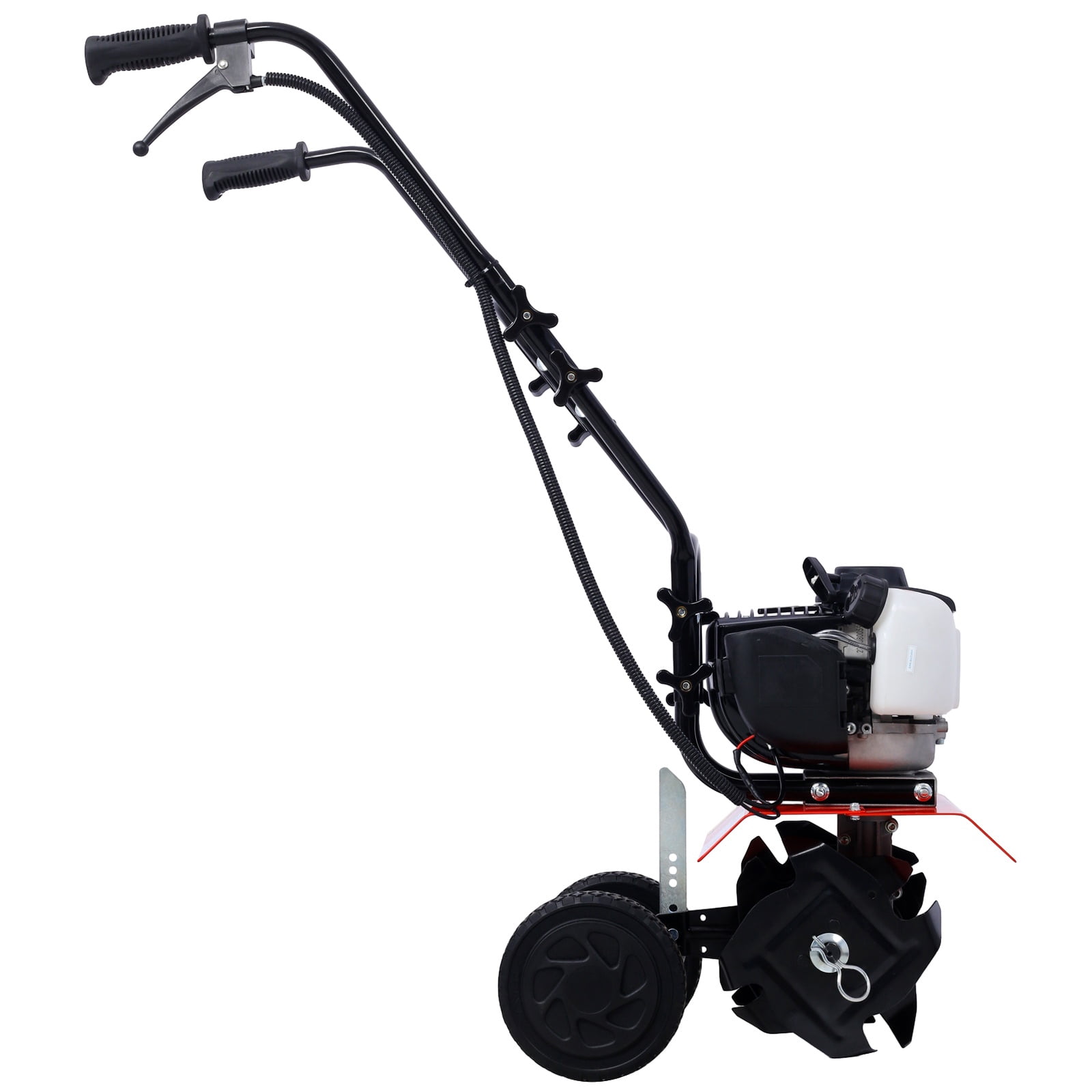 37.7cc 4-Stroke Mini Tiller Cultivator, Viper Engine with Gear Drive Transmission, 240mm Tilling Width, Stand-Up Start for Gardens & Flower Beds