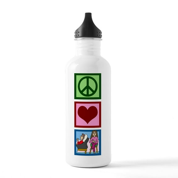 CafePress - Peace Love Therapy Stainless Water Bottle 1 - Stainless Steel Water Bottle, Sports Bottle, 1.0L