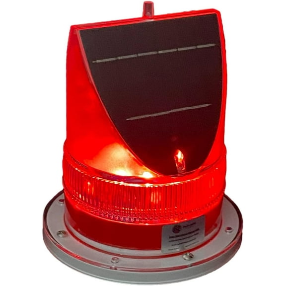 SNL-003 PRO Series Solar Warning Dock Light - Angled Solar Panel / Constant-ON or Adjustable Flash