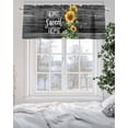 thumbnail image 5 of Curtain Valance for Windows,Farm Sunflower Bee Sweet Home Text Kitchen Valances Rod Pocket Short Curtains,Vintage Black Grey Wood Window Treatment Panel for Bedroom Bathroom 60x18in, 5 of 9