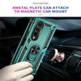 thumbnail image 7 of SaniMore Tri-layer Case for Samsung Galaxy Z Fold 4 7.6", 360° Rotating Holder/Kickstand Rugged PC Back + TPU Bumper Magnetic Car Mount Anti-fingerprint Anti-fall Heavy Duty Protective Case, Darkgreen, 7 of 7