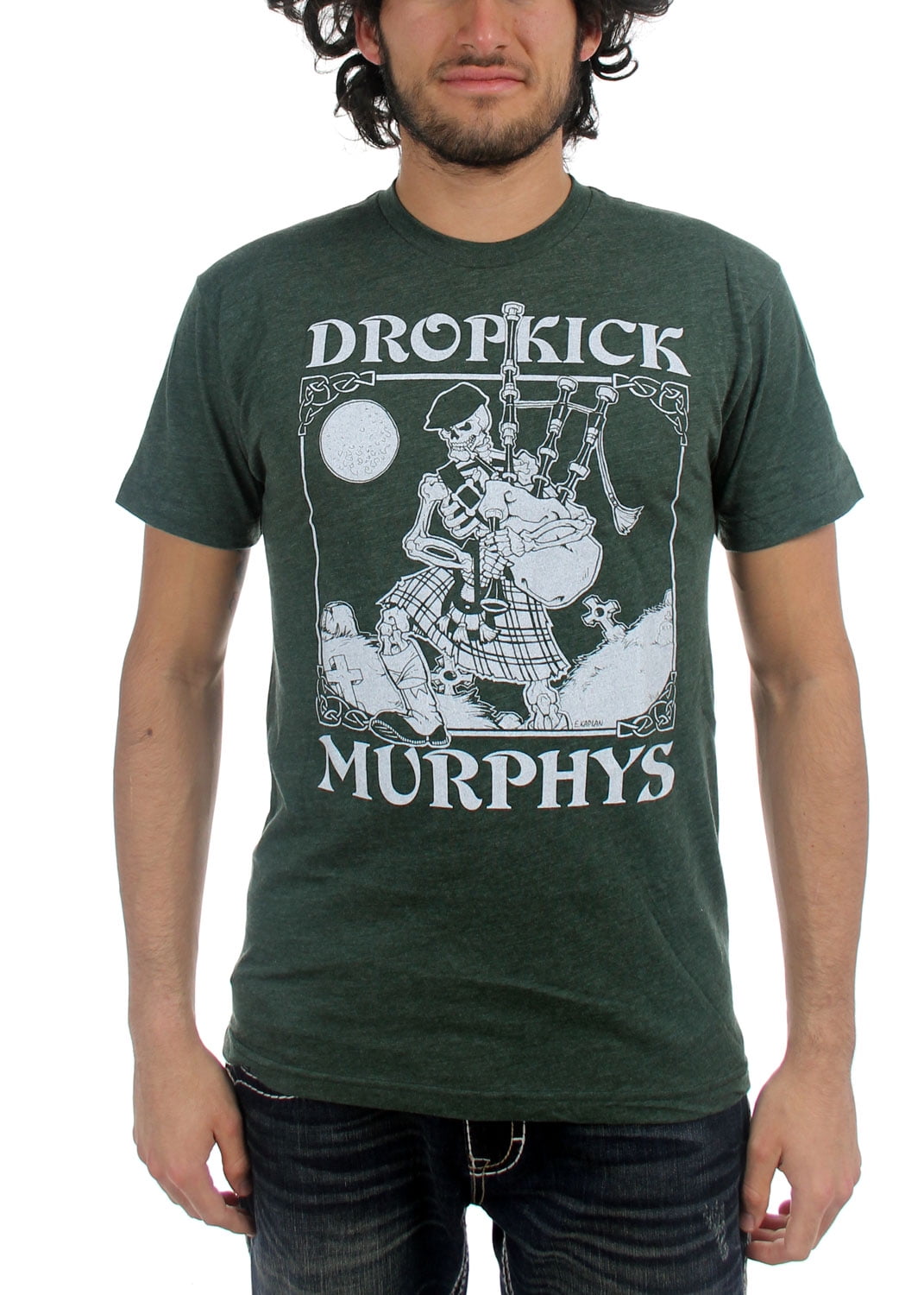 Dropkick Murphys Mens Vintage Skeleton Piper TShirt