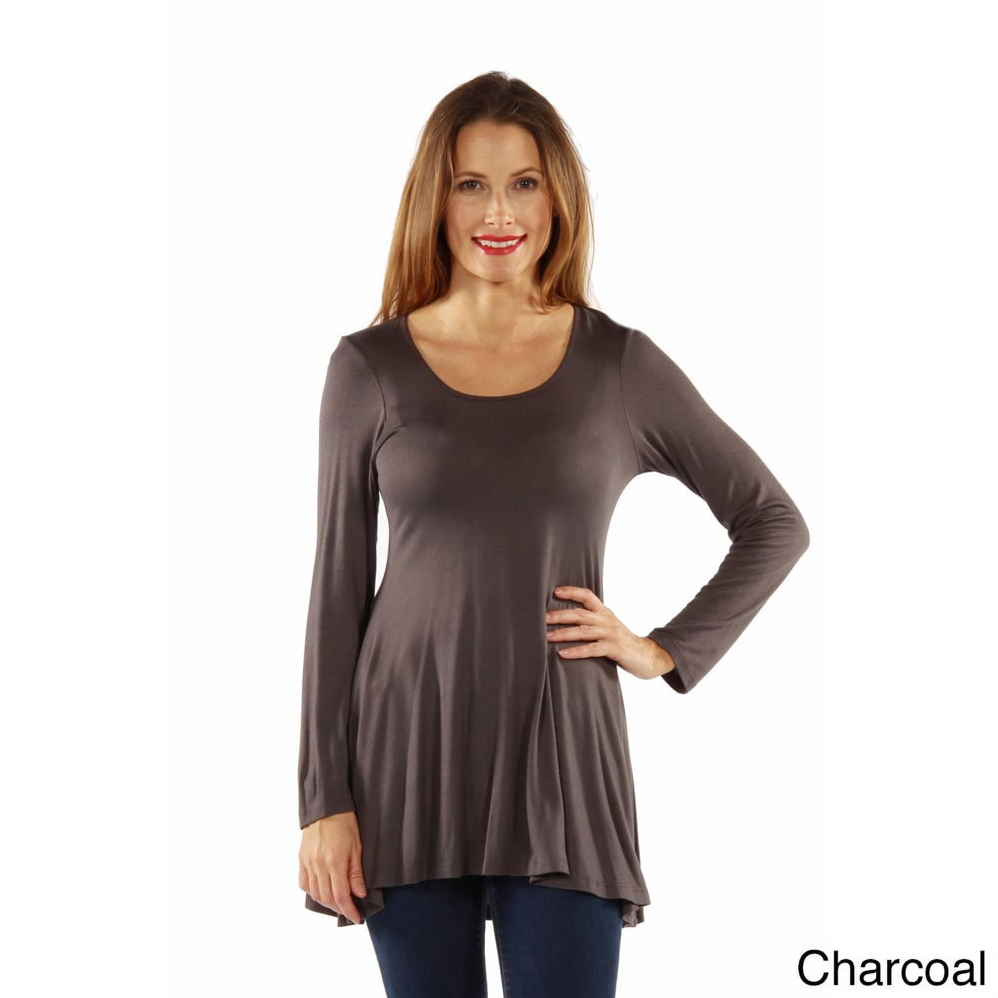 24/7 Comfort PlusWomen's Plus Size Less is More Long Sleeve Tunic