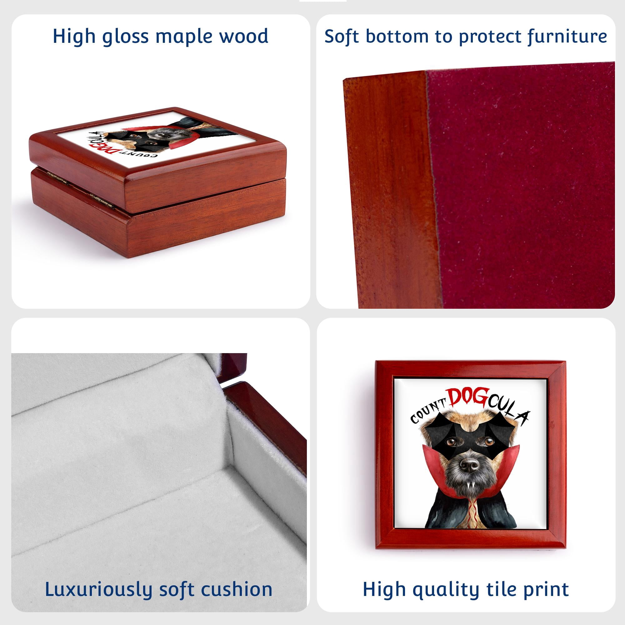 3dRose, Halloween dogs never looked as cute as this Border Terrier., Jewelry Box 5.5x5.5 inch with 4 inch tile