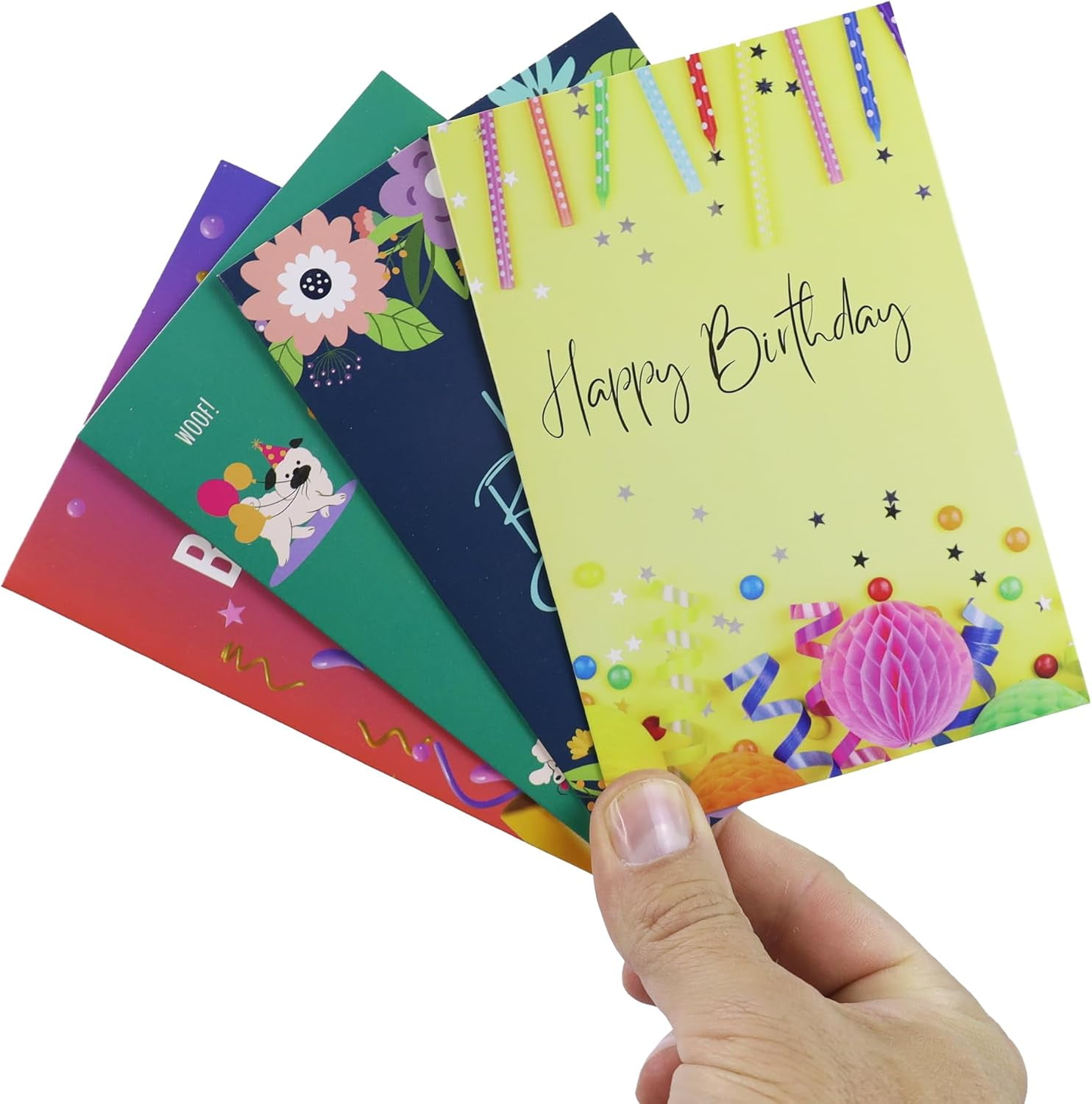 Dessie 80 Happy Birthday Greeting Cards with Unique Designs and Birthday Wishes, 4” x 6”