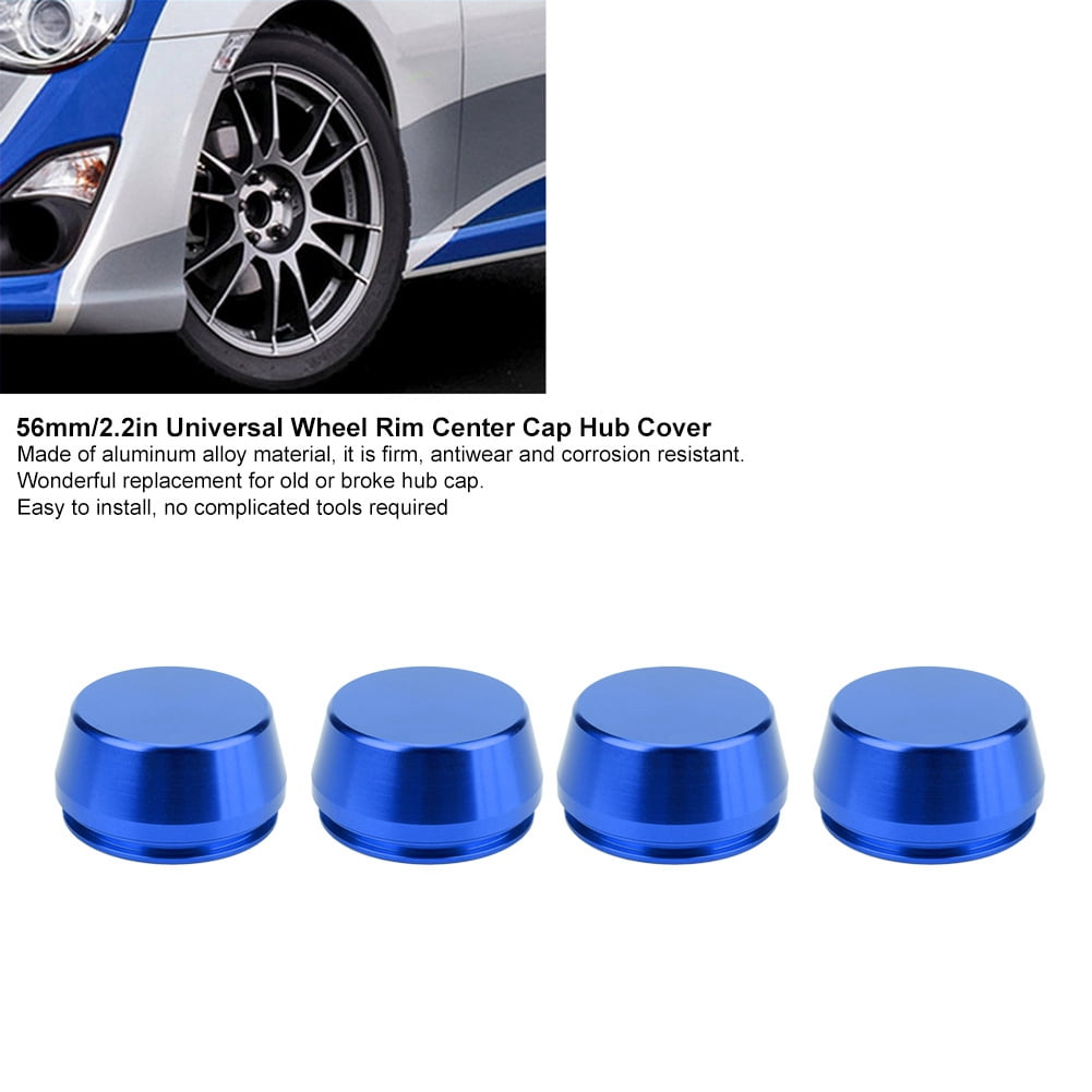 Hub Cap,Aluminum Alloy 4pcs 56mm//2.2in Universal Wheel Rim Center Cap Hub Cover Modified Part Black