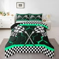 thumbnail image 2 of Erosebridal Teens Race Car Comforter Sets Queen Size, Speed Sports Comforters & Duvets, Rectangle Geometry Decor, Reversible, 2 of 8