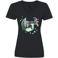 thumbnail image 3 of Inktastic Cute Axolotl Swimming with Bubbles Women's V-Neck T-Shirt, 3 of 5
