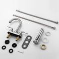 thumbnail image 3 of Bathroom Sink Faucet - Brushed Nickel Two Handle Centerset Bathroom Faucet with Pop-up Drain and Faucet Supply Lines, 3 of 4
