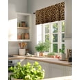 thumbnail image 2 of Brown Retro Leopard Print Kitchen Valances for Windows Abstract Animal Texture Valance Curtains&nbsp; for Kitchen /Living Room/Bedroom/ Bathroom Decor, 54"x18 " ,Rod Pocket 1 Panel,, 2 of 7