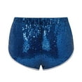 thumbnail image 5 of MIXUE Shorts For Women Summer Solid Color Sequin Micro Sexy Sparkly Concert Hot Mini Low Rise Womens Shorts Beachwear,Blue,L, 5 of 8