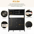 thumbnail image 4 of Contemporary Shoe Cabinet with Open Storage Platform, Tempered Glass Hall Tree w/ 3 Flip Drawers, Versatile TallCabinet with 4 Hanging Hooks for Hallway, 4 of 7