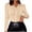 Khaki, variant on Timegard Button down Shirts for Women Ruched Puff Long Sleeve Blouse Work Casual Slim Fitting Tops Fashion