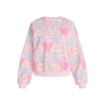 thumbnail image 5 of Candy Hearts Women's and Women's Plus Graphic Sweatshirt with Long Sleeves, Sizes XXS-4X, 5 of 5