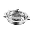 thumbnail image 4 of deevoka Hot Pot Cooker Lifting Chafing Dish Basin for Party Kitchen Family Gathering 36cm With punching, 4 of 9
