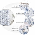 thumbnail image 6 of Elegant Blue Flowers Waterproof Fabric Shower Curtain,Spring Floral Botanical Summer Waterproof Fabric Shower Curtain for Bathroom Curtains Bathtubs Shower Curtains with 12 Hooks Extra Long 72x96, 6 of 8