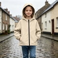thumbnail image 5 of Loopsun Kids Boys Girls Winter Outerwear Jackets 5-16Y Solid Raglan Sleeve Zip Pockets Waterproof Hooded Coats, 5 of 5