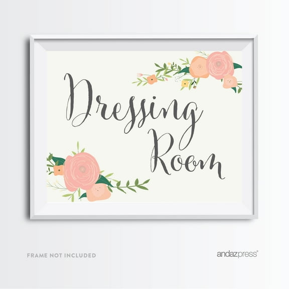 Dressing Room Floral Roses Wedding Party Signs