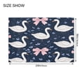 thumbnail image 2 of 2 Piece Soft Bathroom Rug Set Swans and Pink Bows Bath Mat and U-Shaped Toilet Contour Rug (16"x24"+20"x24"), 2 of 6