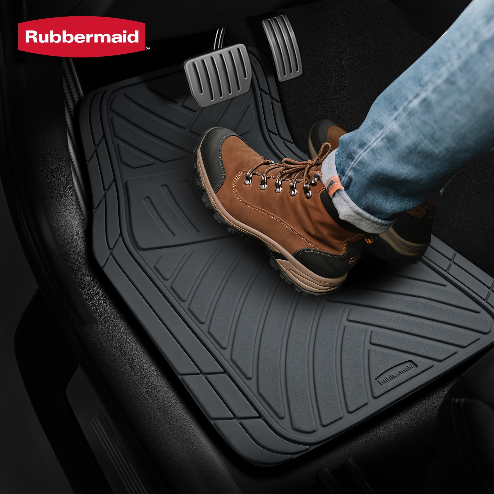 Rubbermaid Car Floor Mats Set, Lightweight Floor Mats,All-Weather Rubber  Car Mats, Non-Slip, Easy to Clean, Universal Fit for Cars, Trucks & SUVs, Gray
