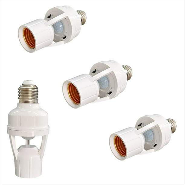Portalámparas con sensor de movimiento PIR, 110-240 V, base ajustable con sensor infrarrojo inteligente.
