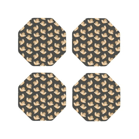 

Leather Coasters with Heat-resistant for Drinks Cartoon Cute Snails -标题2 Octagon