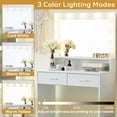 thumbnail image 2 of Vanity Desk with Mirror and Lights, Dressing Table with Large Drawer, 2 Level Storage Dresser & 3 Lighting Modes Adjustable Brightness, Suitable for Bedroom, 2 of 8