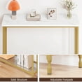 thumbnail image 5 of EastVita Console Table - Glass Shelf, Metal Frame, 33.5” Behind Couch Table Industrial Hallway Table for Living Room, Foyer, Bedroom,Console Sofa Table, 5 of 6
