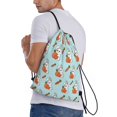 thumbnail image 3 of Kdxio Rabbit Is Eating Carrots Print Drawstring Backpack Bag,Waterproof Draw String Back Sack, Gym Drawstring Bags Swim Bag For Unisex, 3 of 9