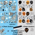 thumbnail image 2 of 8 Sheets 84 Pcs Window Clings Halloween Decoration Glass Stickers Scary PVC Removable Door Decals and 1 Small Scraper, 2 of 7