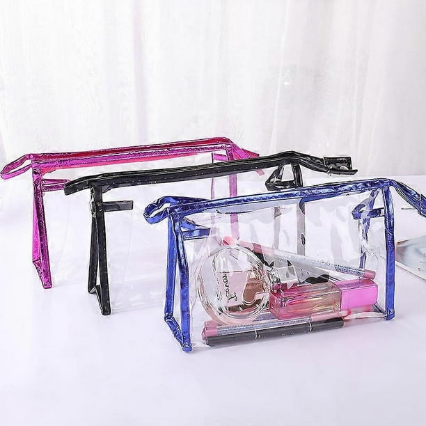 Bolsas de cosméticos transparentes impermeables con cremallera, 2 unidades