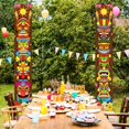 thumbnail image 3 of Decoración de fiesta hawaiana Luau Tiki Porche Banner Bienvenido Aloha Logo para fiesta de hibisco Tropical Banner Tiki Puerta colgante Decoración Carnaval Fiesta Selva Fondo (estilo clásico) JM, 3 of 7