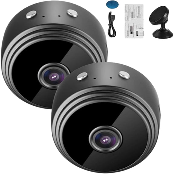 Watcheye Security Camera, Household Mini Cameras, Mini 4g Wireless WiFi Cameras 1080p HD, App Remote for Home, Indoor, Outdoor (Black*2)