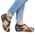 thumbnail image 2 of SPRING PARK Women Peep Toe Platform Wedge Heels Summer Sandals Buckle Strap Shoes, 2 of 7