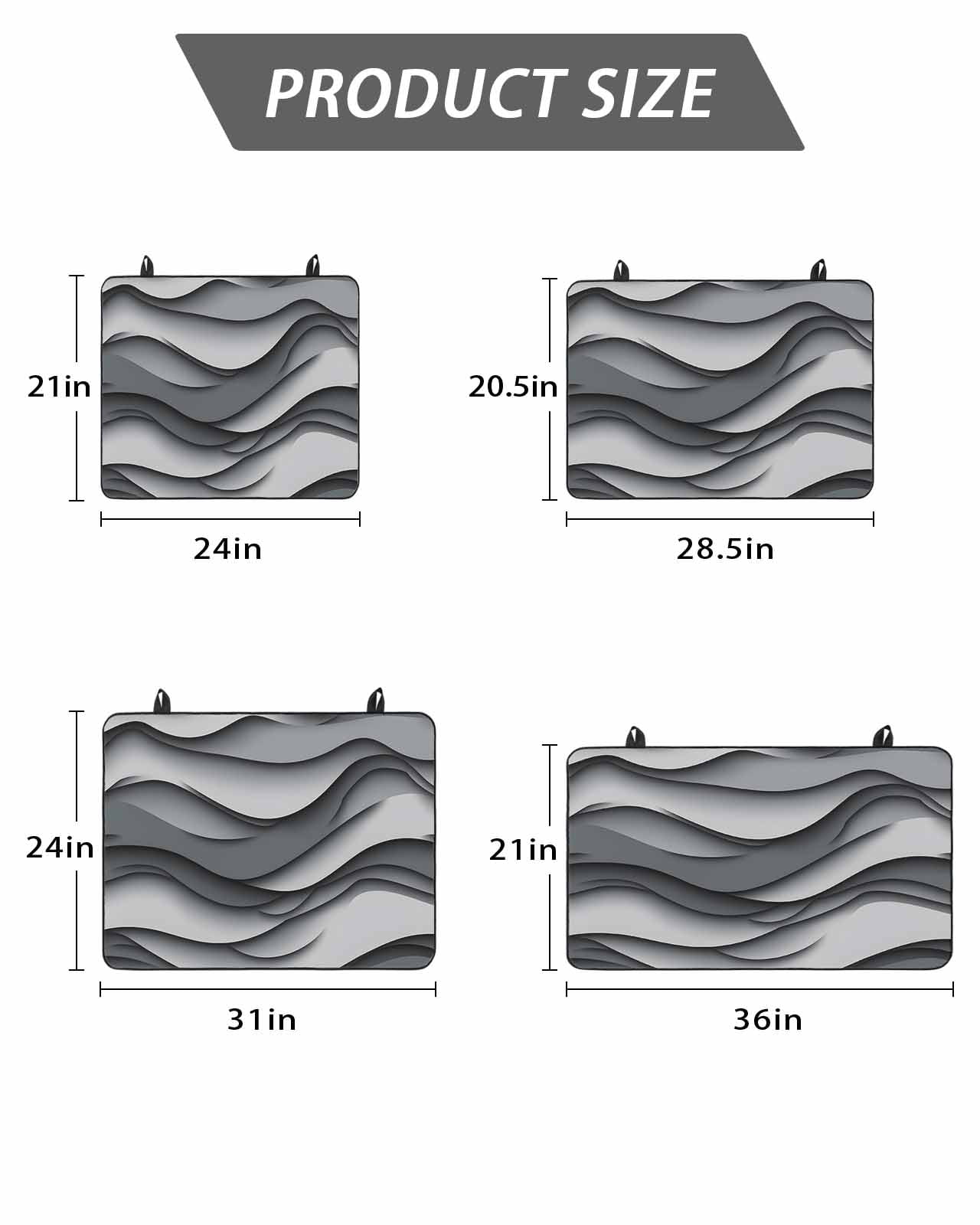 Stove Top Covers for Electric Stove 36x21 Inches, Black Grey Ombre Heat Insulation Fireproof Glass Cooktop Protector, Modern Moire Aesthetics Geometric Abstract Countertop Stovetop Cover for Kitchen