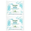 Pack of (2) Simple Water Boost Hydrating, Cleansing Face Wipes, 25 Ounce