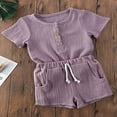 thumbnail image 4 of Unisex Baby Solid Color  Neck Short Sleeve Tee Shorts Set, 4 of 6