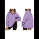 thumbnail image 3 of Sudadera de Entrenamiento de con Media Cremallera para Mujer, de Gran Tamaño, de Larga, Color Liso, con Hombros Caídos. Púrpura XXXL, 3 of 5