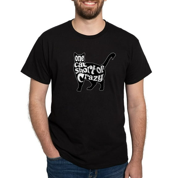 CafePress - One Cat Short Of Crazy Dark T Shirt - Men's Classic Graphic Cotton T-Shirt