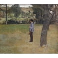 thumbnail image 2 of Fernand Khnopff 14x12 Gold Ornate Wood Frame and Double Matted Museum Art Print Titled - The Game Warden (1883), 2 of 4