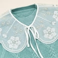 thumbnail image 5 of Women Vintage Diamond Pearl Beaded False Collar Embroidered Floral Jewelry Shawl Scarf Dickey Lace-Up Cape for Dress, 5 of 10