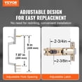 thumbnail image 2 of VEVOR Front Door Handle, Satin Nickel Square Handle Set with Lever Door Handle No Lock, Adjustable Hole Space, Entry Door Handle with Reversible for Right and Left Handed Entrance and Front Door, 2 of 9