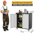 thumbnail image 2 of Locking Metal Cabinet with Door - 35.43" High Rolling Garage Storage Cabinet with Shelves, Tool Cabinets for Garage, Home, Office, 2 of 7