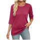 thumbnail image 4 of Fiudx Liquidación de Ofertas Flash Blusa Casual de Manga Corta con Cuello En V de Color Sólido para Mujer, 4 of 6