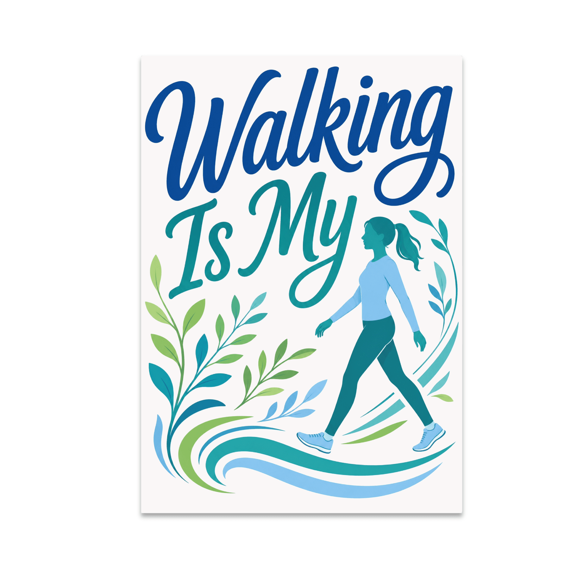 Wellness Walking Art - Mindful Walking Enthusiast - 13x19 Poster Print