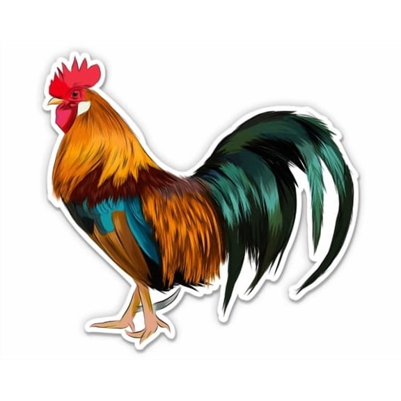 Rooster - 3" Vinyl Sticker - For Car Laptop Water Bottle Phone - Waterproof Decal