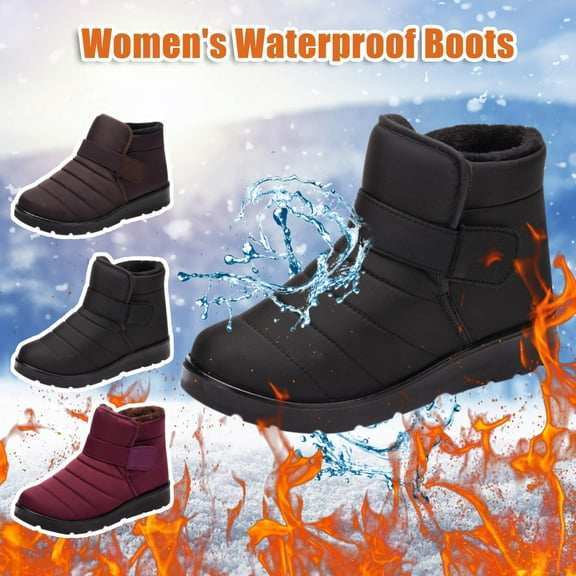 New Fshion Plus Size Snow Boots for Women Winter Warm Snow Shoes Flat Casual Ankle Shoes