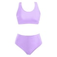 thumbnail image 3 of FhsagQ Swimsuit Sets for Women Crotch Less Women High Waisted Bikini Push up Two Piece Swimsuits Vintage Swimsuit Two Piece Retro Ruched High Waist Print Bikini Set Purple L, 3 of 3