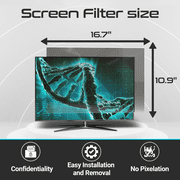 EZ-Pro Screen Protector Privacy Screen Panel for 19 inches (Screen Measured Diagonally) Computer Monitor, Anti Blue Light and Easy Installation, Screen Panel Size 10.9 Height x 16.7 Width