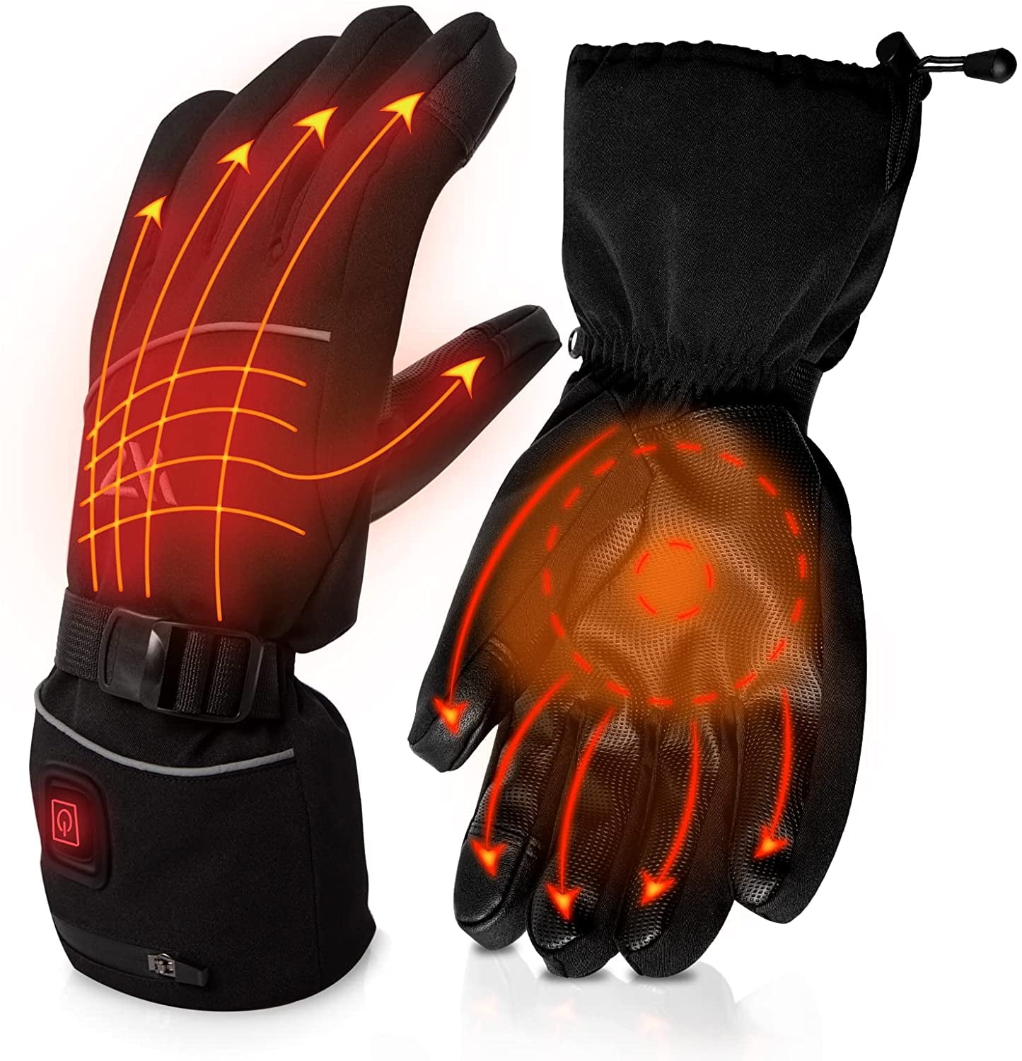 40℃ Men Ski Gloves Waterproof Warm Thinsulate Thermal Skiing Snowboard Black M 